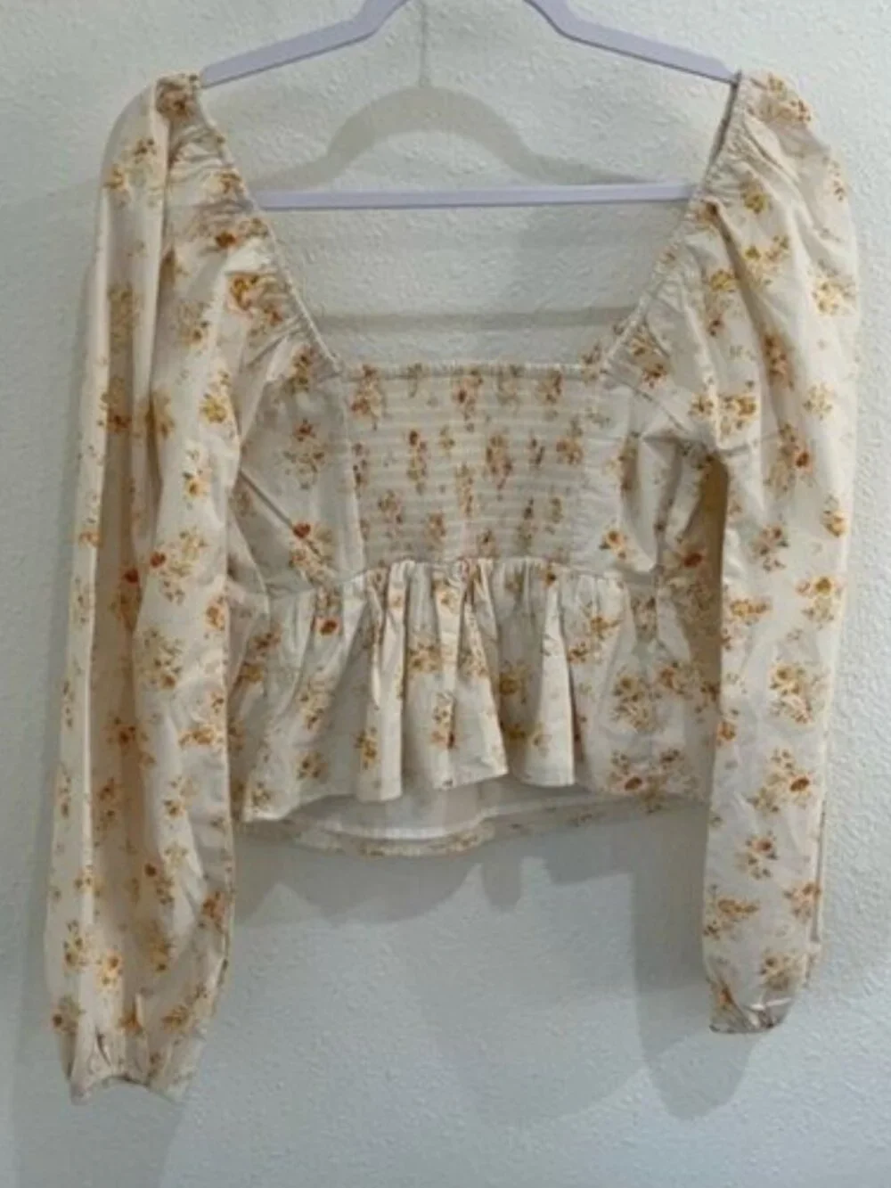 Abercrombie & Fitch Corset Floral Top Puff Sleeve Dainty
